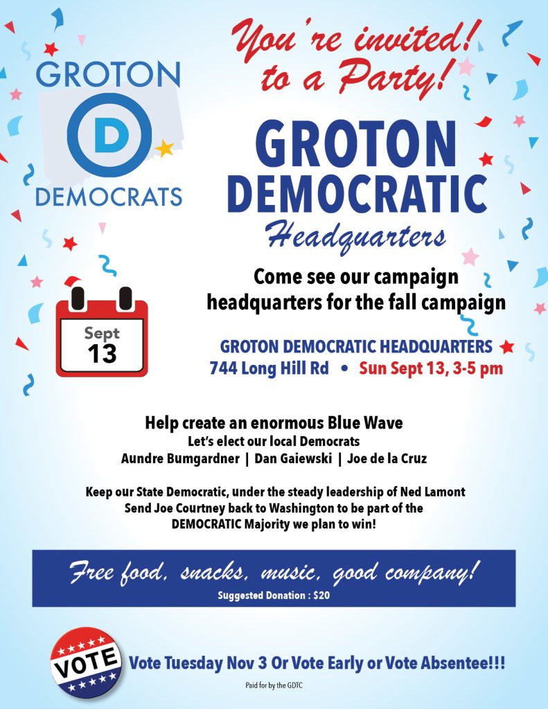 Groton Dems September 2026 open house